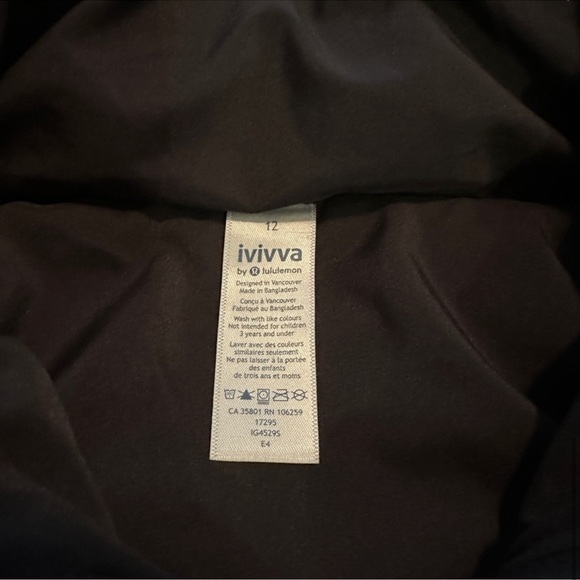 Girls Lululemon Jacket ivivva size 12 - Picture 5 of 7